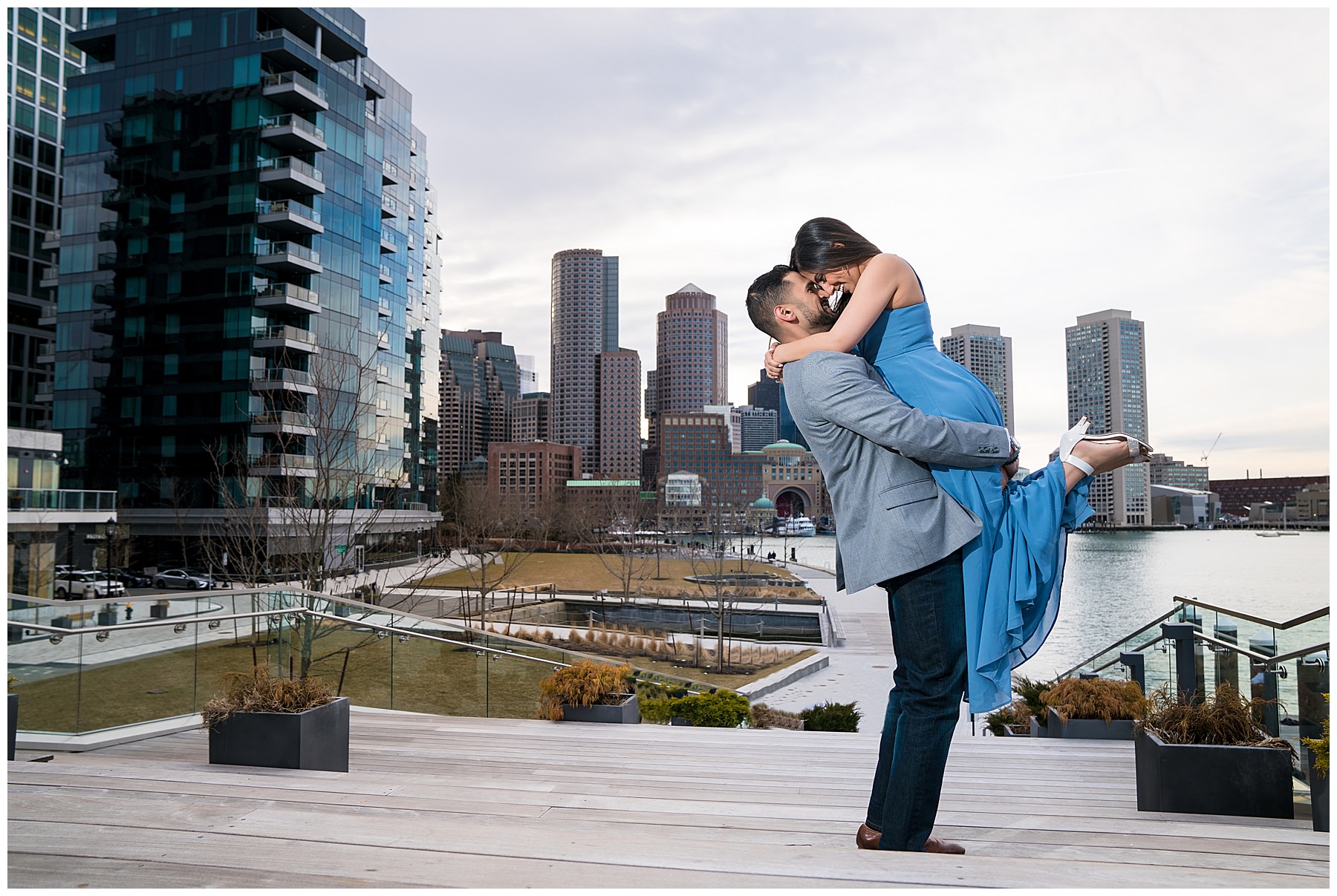 Boston Commons Seaport Boston Massachusetts Engagement Shoot | Sonia & Avinash