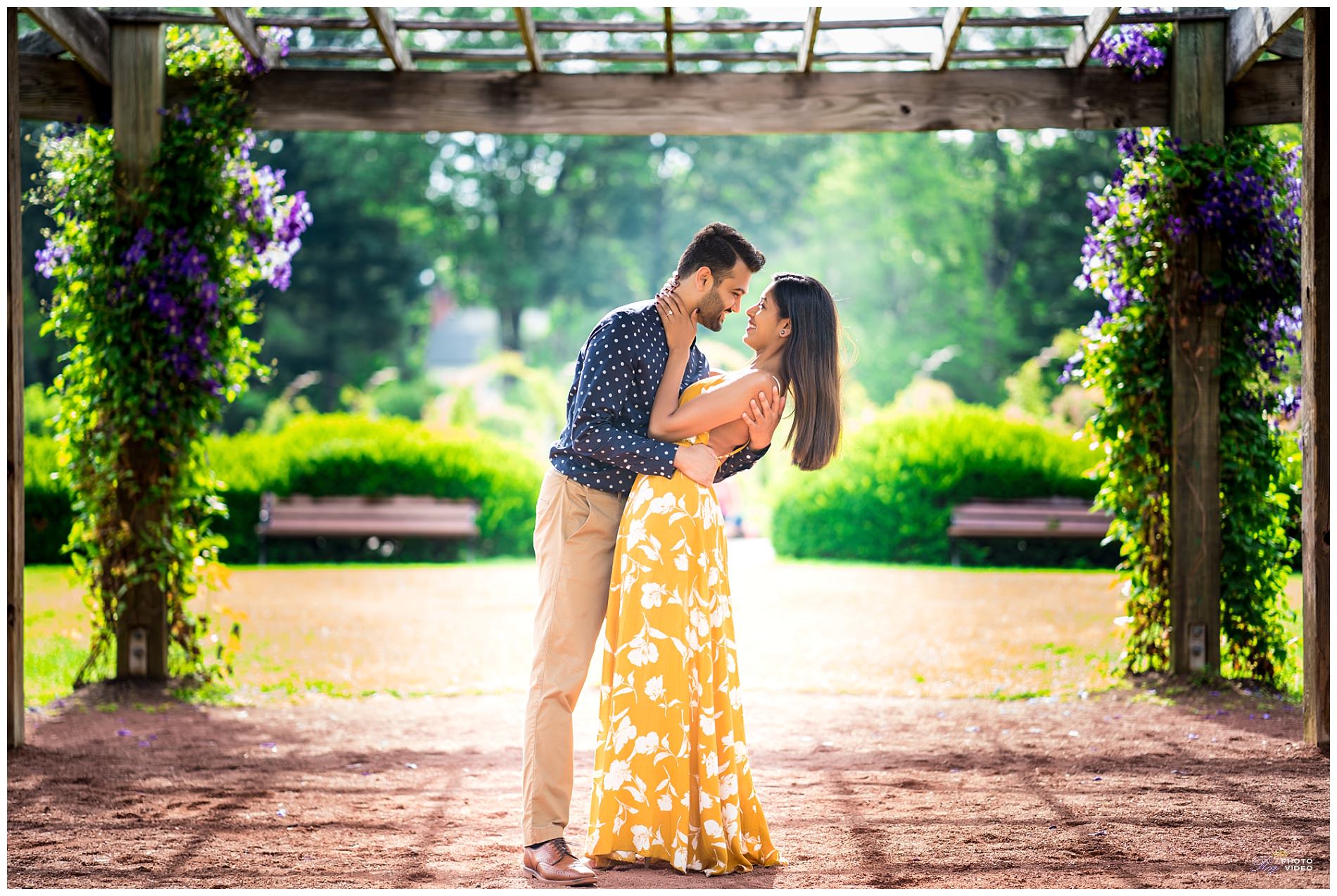 Elizabeth Park Rose Garden CT Engagement Shoot | Pratiti & Suraj